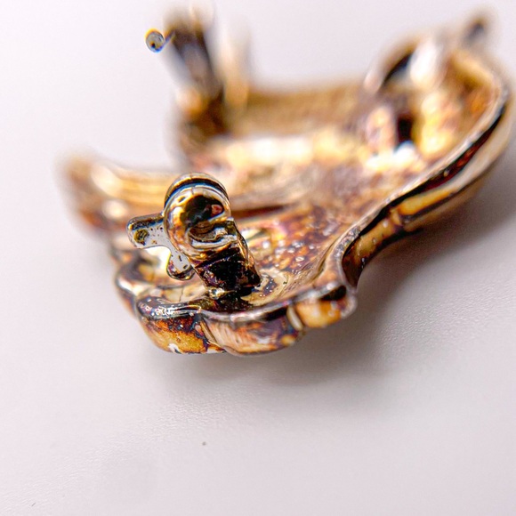 Vintage Monet Signed Silver Toned & Enamel Dove/Bird Pin/Brooch with Rhinestones - Picture 5 of 6